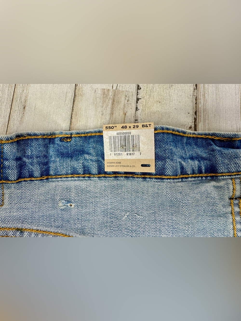 Levis 550 Jeans Mens 48x29 Blue Relaxed Fit Straight Leg Denim Classic NWT - Picture 5 of 12